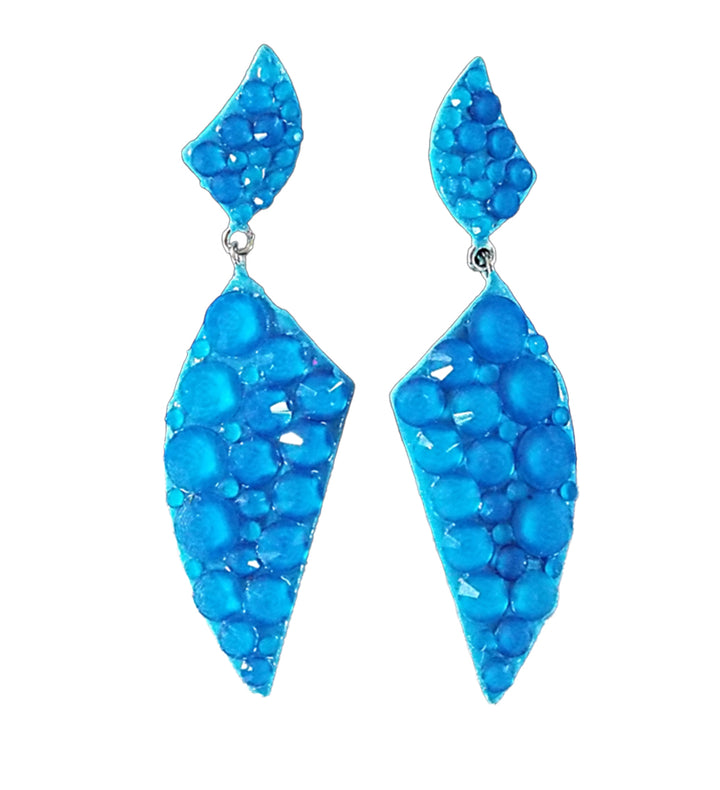 Anise Small Neon Blue Dangle Earrings 