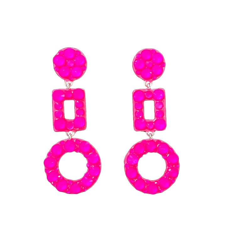 Giselle Neon Pink Dangle Earrings