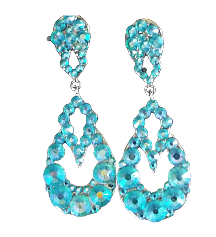 Nataline Small Aqua Ab Dangle Earrings 