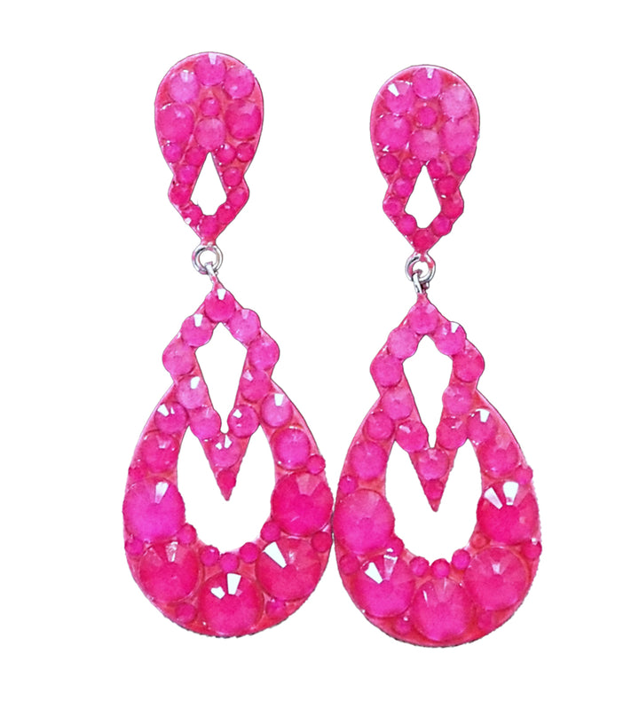 Natalina Small Neon Pink Dangle Earrings 