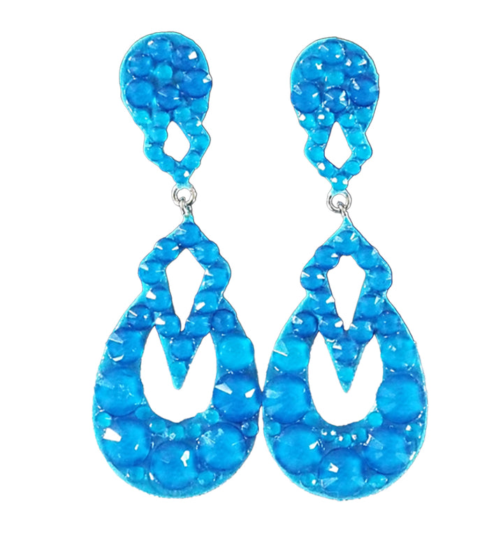 Natalina Small Neon Blue Dangle Earrings 