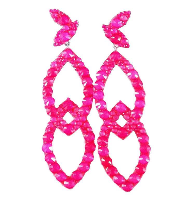 Parisa Neon Pink Dangle Earrings 